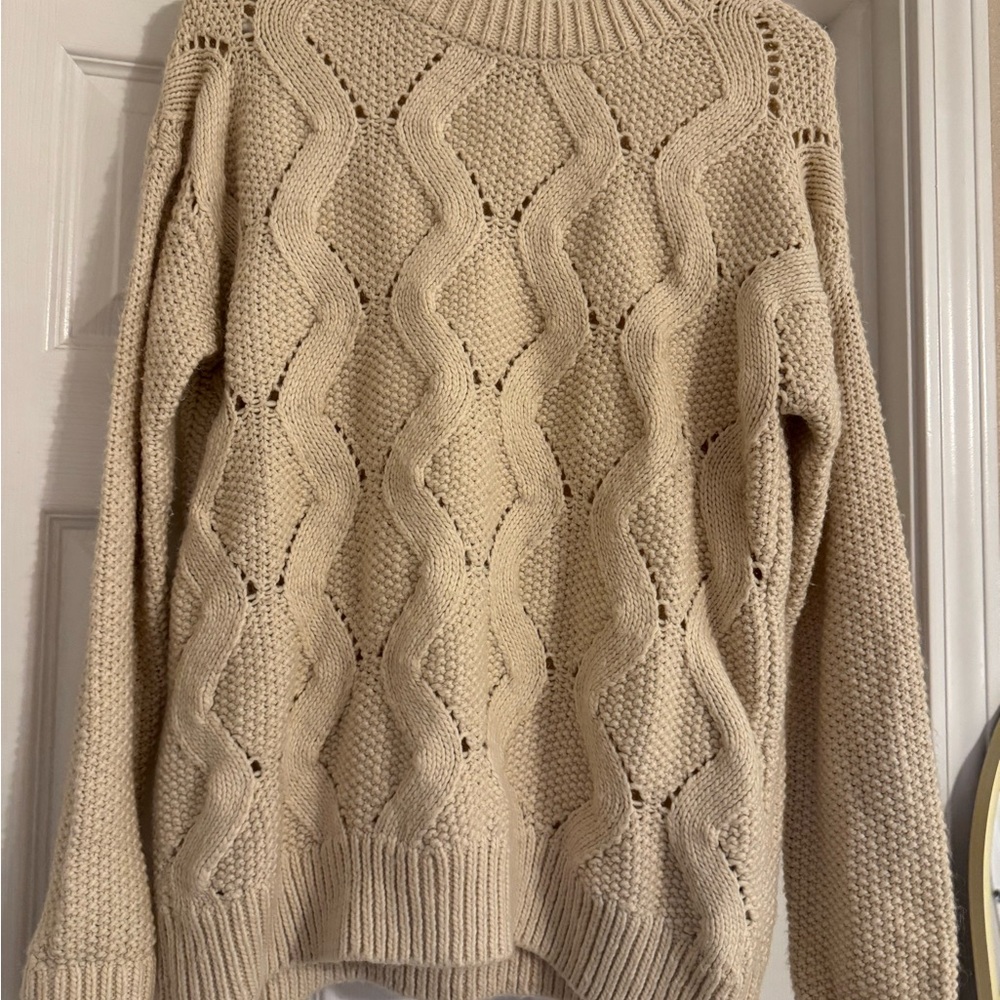 H&M Beige Cable Knit Sweater